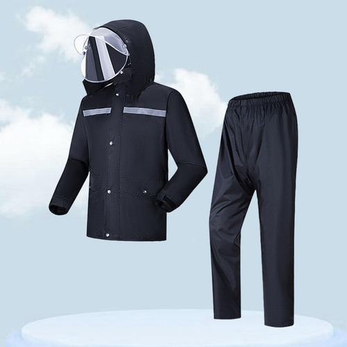 Traje De Lluvia Con Puños Ajustables, Impermeable Con