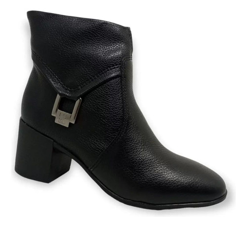 Bota Feminina Bottero Cano Curto Salto Couro 347807 Preto