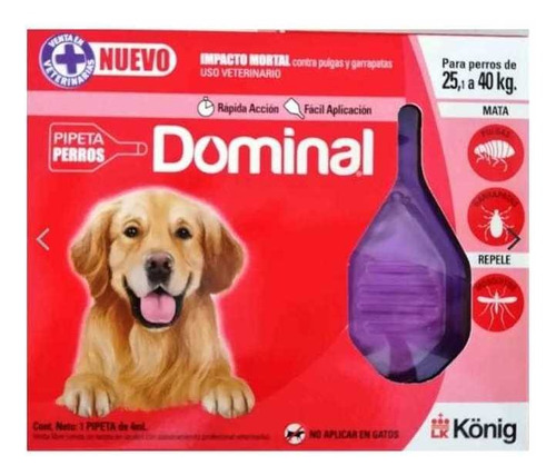 Pipeta Antipulgas Y Garrapatas Dominal Para Perros 25_40kg