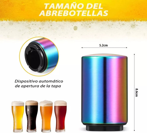 Abridor De Cerveza De Acero Inoxidable De 4 Piezas Con Adsor