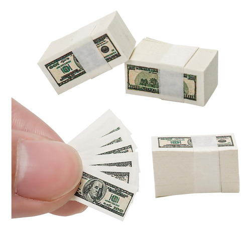 300 Pcs Billetes Falsos Miniatura Bbiamsleep 100 Dólares