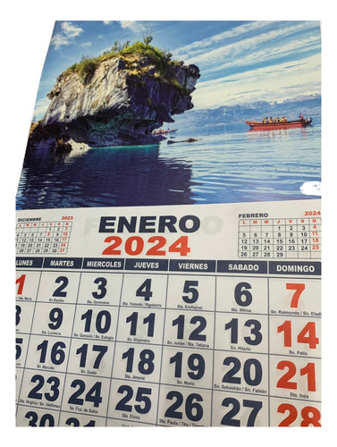 Pack De 12 Calendarios 1/8 Varios Motivos Año 2024