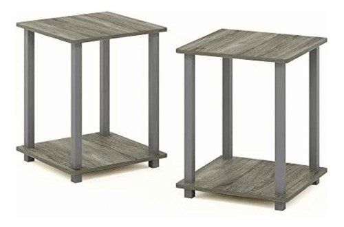 Furinno 12127gyw/gy Simplistic End Table, French Oak Grey,