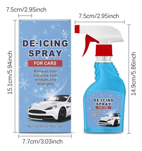 Spray De Gelo De 200 Ml Spray De Gelo Para Carro Spray Para
