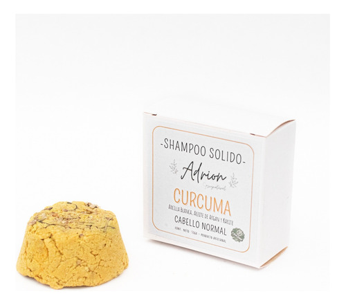 Shampoo Solido, Curcuma, Normal - Seco, Natural, Vegano.