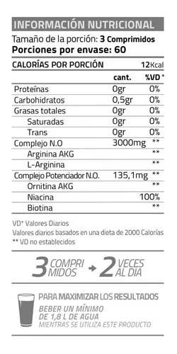 N.o. Booster X 180 Capsulas - Oxido Nitrico Star Nutrition