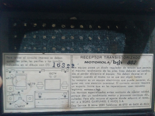 Radio Motorola/bgh 802 Am Funcionando (Usado)