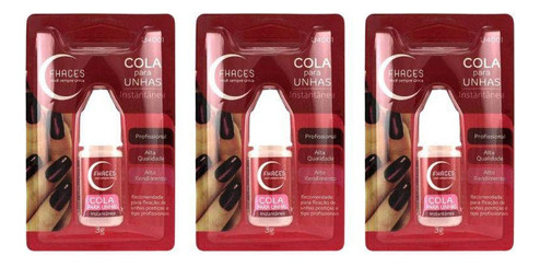 Cola Para Unhas Fhaces 3g - Kit Com 3un