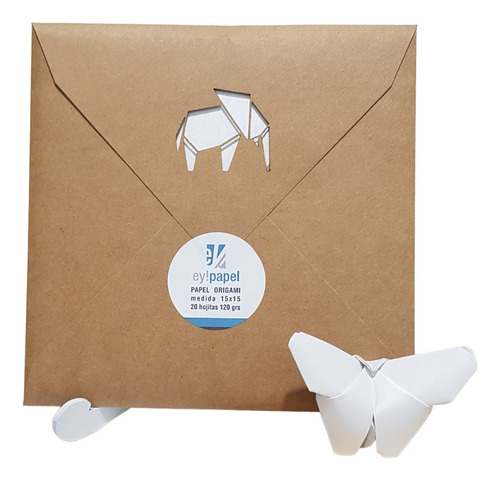 Papel Para Origami : 15x15 Blanco Perlado Pack X 20 Hojas