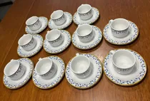 Comprar Tazas De Cafe Con Plato Verbano Tavola Flores 85 Ml X 11