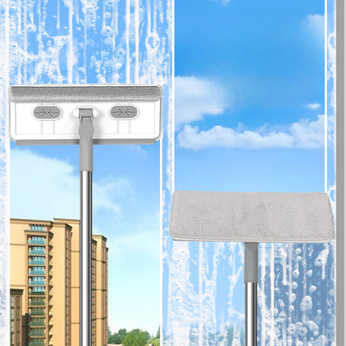 Trapeador Limpa Crisales Para Ventana Limpieza Extensible Color Gris