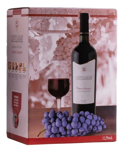 Vinho Cabernet Sauvignon 3l Bag-in-box Castellamare