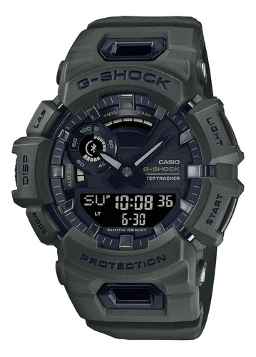 Reloj Casio Gshock Gba-900uu-3a Bluetooth Entrenamiento Bt Malla Verde Bisel Verde Fondo Negro