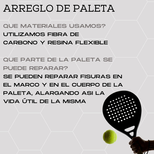 Kit Reparación Paleta Padel Fibra Carbono Epoxi 12k 10x10 Cm Negro