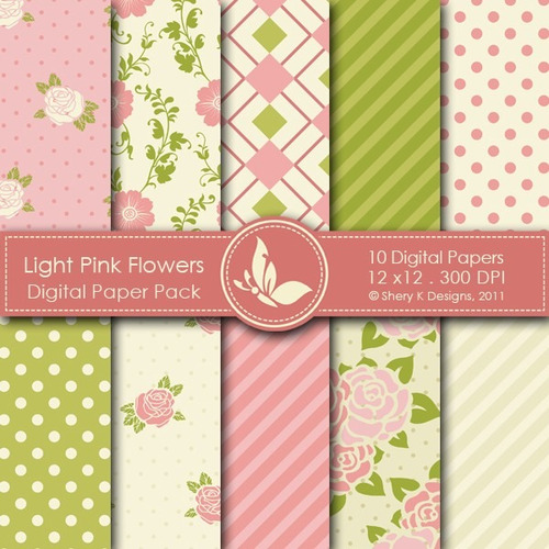 Kit Imprimible Pack Fondos Shabby Chic Clipart Cod 22