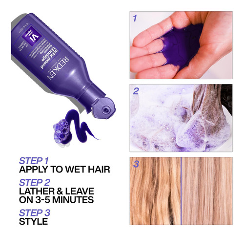 Champú Redken Purple Con Pigmento Violeta, Tóner Para Cabell