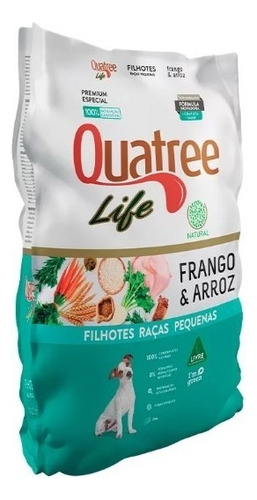 Ração Quatree Life Filhotes Frango Arroz Raças Pequenas 3kg