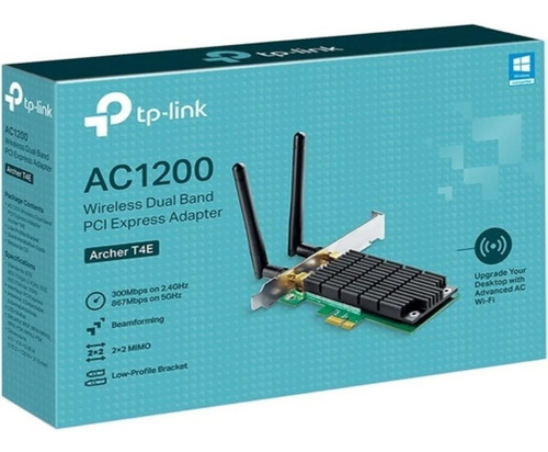 Imagen 1 de 6 de Placa Wifi Red Pci-e Tp-link Archer T4e Ac1200 Dual Band