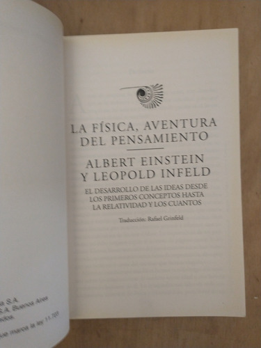 La Física, Aventura Del Pensamiento - Einstein Y Infeld (Usado)