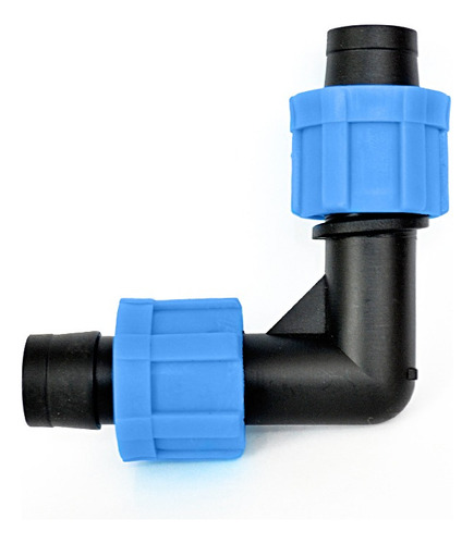 Conectores X 10 U Riego. Codo Cinta X Cinta De Goteo Color Azul Claro