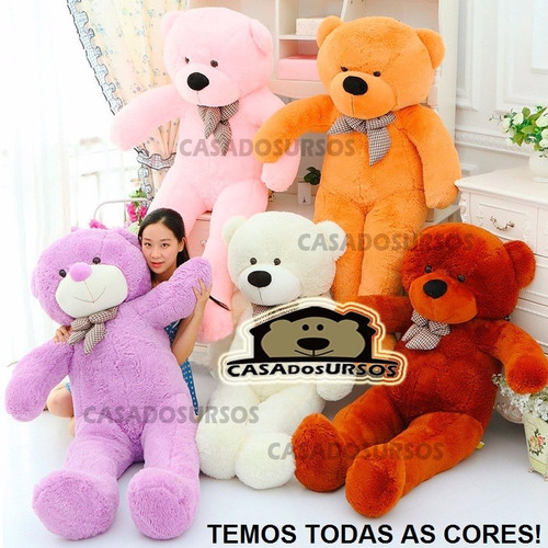 Imagem 4 de 10 de Urso De Pelúcia Gigante Azul 130 Cm 1,3 Mts Estilo Aviador