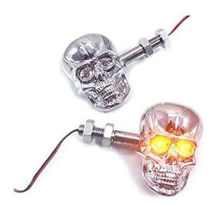 Intermitente Motocicleta Calavera Led 10mm Cromado