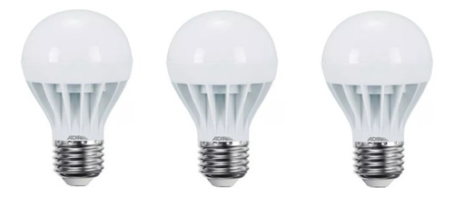 Foco Led Luz Fría Eco Power 9w E27 3 Piezas Adir 2942