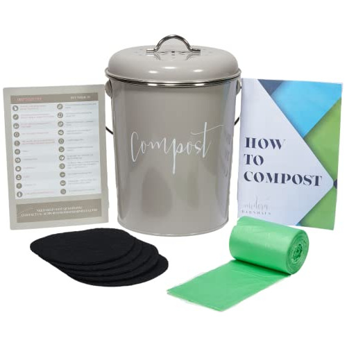 Compost Tumbler, Kitchen Compost Bin Countertop, Indoor...