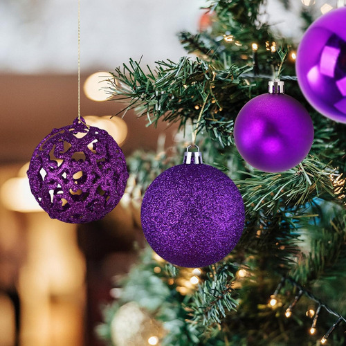 Para Njn 100 Adornos De Navidad (100 Unidades, Morado) /