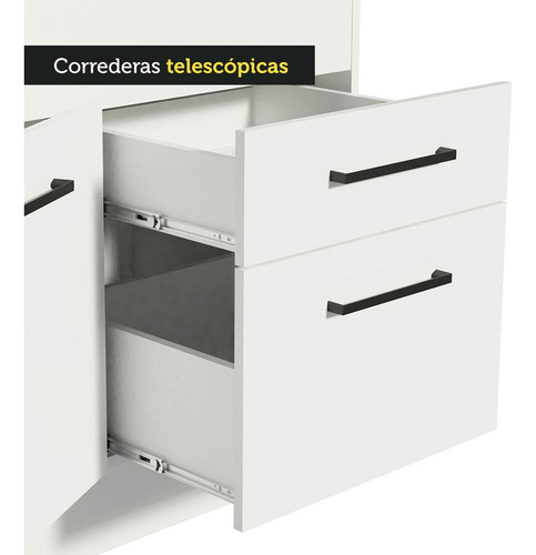 Gabinete Bajo Bufetera Madesa Agata 150cm Con Encimera Bb Color Blanco