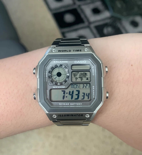 Reloj Hombre Casio Royale Ae-1200whd-7 Cronómetro Sumergible