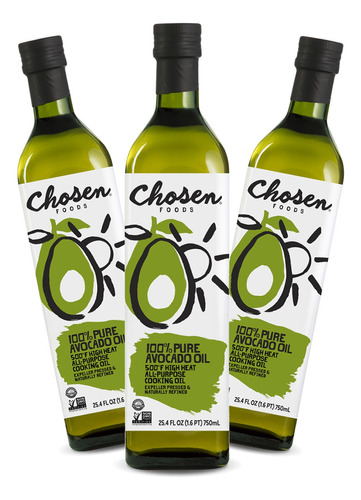 Aceite De Aguacate Chosen Foods 750ml - 3 Pack 