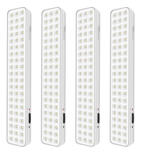 Luces Emergencia Potentes 60 Leds Kit X4 Recargables 220v Color Blanco