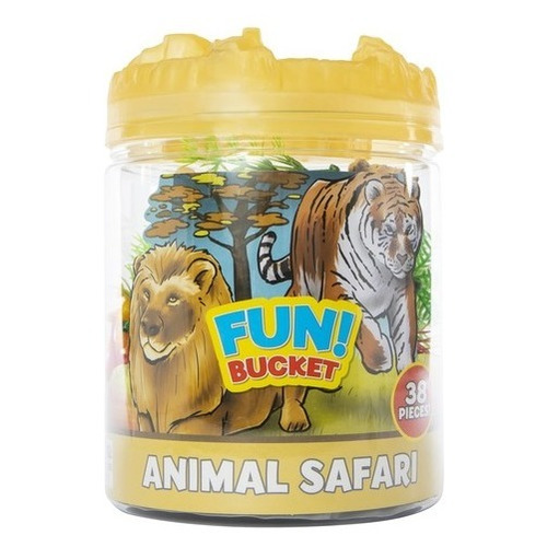 Fun Bucket Juego Figuras Animal Safari 38 Piezas