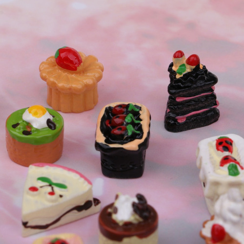 16 Piezas Cocina Comida Resina Mermelada Pastel Modelo 1/12
