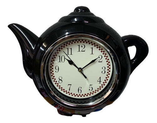 Reloj Analogico Plastico De Pared Diseño De Tetera