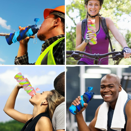 Botellas De Agua Plegables, Paquete De 2 Botellas De Agua De