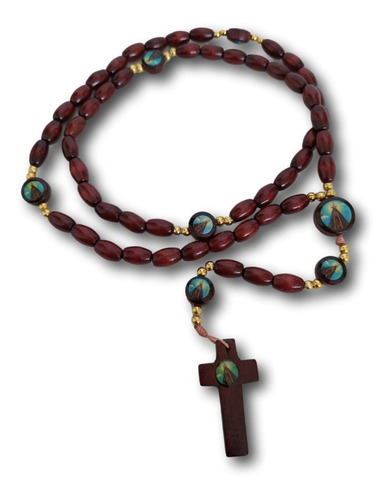 Imagem 2 de 7 de Terço De Madeira Com Imagem Nossa Senhora Aparecida Ref:1327