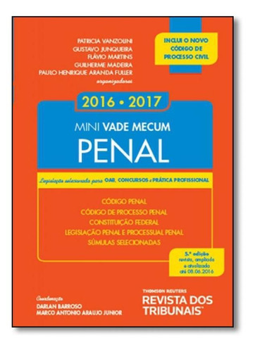 Mini Vade Mecum Penal 2016 2017: Legislação Selecionada Pa