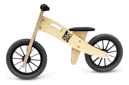 Bicicleta De Equilíbrio Infantil Biciquétinha Wooden Preta