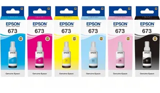 Kit 6 Tintas Epson T673 Original L800 L805 L810 L850 L1800