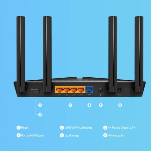 Roteador TP-Link Roteador Wireless Tp-Link Archer Ax23 Wi-Fi 6 Gigabite Dual preto 110V/220V