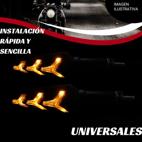Direccional Led Universal Motocicleta Bi-color 12v 2piezas