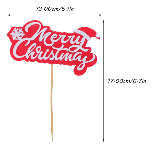 Adorno De Feliz Navidad For Tartas Y Tartas, 10 Unidades