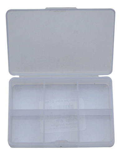 Pastillero Rectangular 6 Divisiones Plástico Caja Organizado