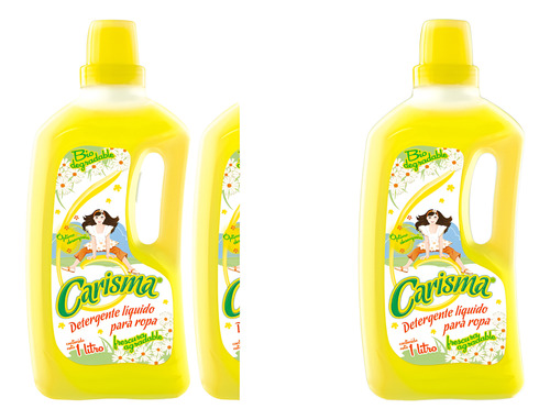 3 Botes Carisma Detergente Liquido Ropa 1lt C/u