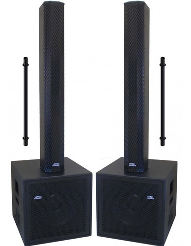 Caixa Ativa Line Array 2000w Vl2000 Sub 15 Colunas 16x3 Ti