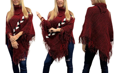 Poncho Capa Lana De Mujer Invierno Excelente