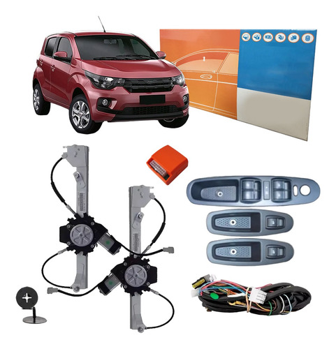 Kit Vidro Fiat Mobi Traseira Tragial Com Furo Retrovisor