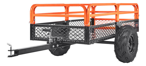 Vevor Remolque De Jardin 2 Neumaticos 15cu.ft Negro+rojo Color Naranja